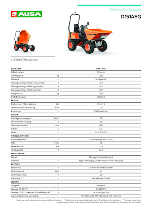 Bennes sur pneus électriques Ausa D 151 AEG