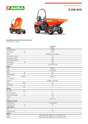Bennes sur pneus Ausa D 250 AHG