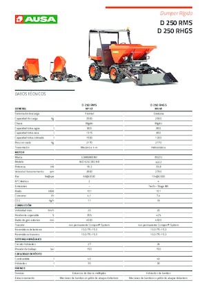Bennes sur pneus Ausa D 250 RHGS