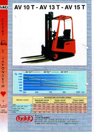 Chariots élevateurs frontaux  electriques Belet AV 10 T