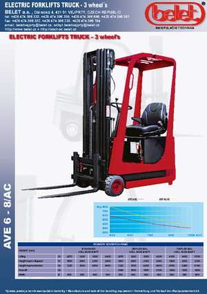 Chariots élevateurs frontaux  electriques Belet AVE 6 AC