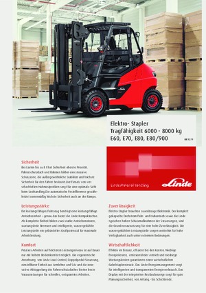 Chariots élevateurs frontaux  electriques Linde E 70