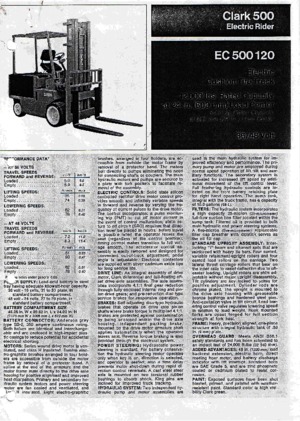 Chariots élevateurs frontaux  electriques Clark EC 500 120