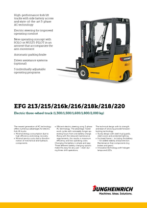 Chariots élevateurs frontaux  electriques Jungheinrich EFG 213