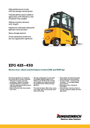 Chariots élevateurs frontaux  electriques Jungheinrich EFG 430