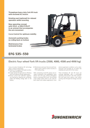 Chariots élevateurs frontaux  electriques Jungheinrich EFG 550