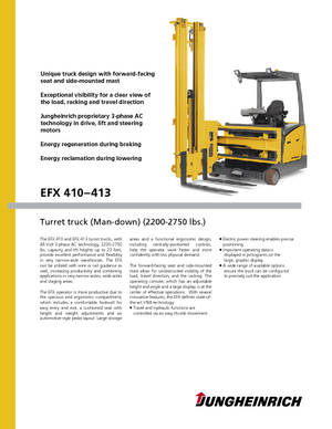 Chargeurs latéraux électriques Jungheinrich EFX 413