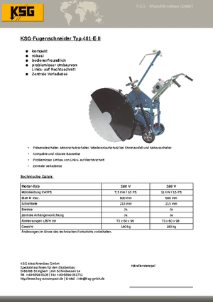 Scies à sol KSG-Maschinenbau KSG 461 E