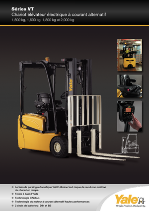 Chariots élevateurs frontaux  electriques Yale ERP 18 VT