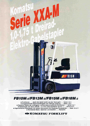 Chariots élevateurs frontaux  electriques Komatsu FB 15 M 2