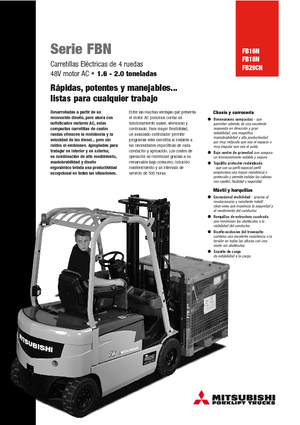 Chariots élevateurs frontaux  electriques Mitsubishi FB 16 N