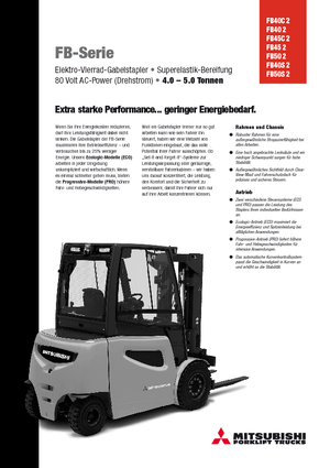 Chariots élevateurs frontaux  electriques Mitsubishi FB45
