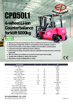 Chariots élevateurs frontaux  electriques EP CPD50L1