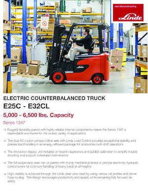 Chariots élevateurs frontaux  electriques Linde E25C