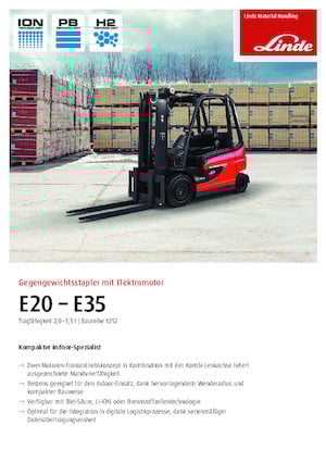 Chariots élevateurs frontaux  electriques Linde E30/600HL