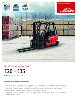 Chariots élevateurs frontaux  electriques Linde E30/600HL