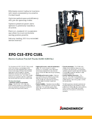 Chariots élevateurs frontaux  electriques Jungheinrich EFG C15