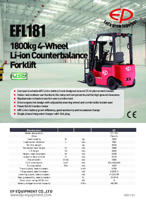Chariots élevateurs frontaux  electriques EP EFL181