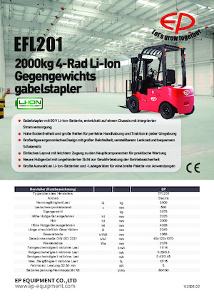 Chariots élevateurs frontaux  electriques EP EFL201