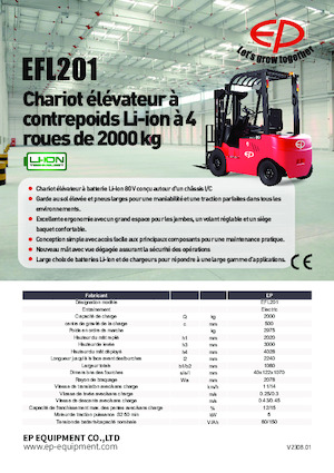 Chariots élevateurs frontaux  electriques EP EFL201