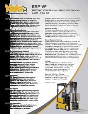 Chariots élevateurs frontaux  electriques Yale ERP035VF