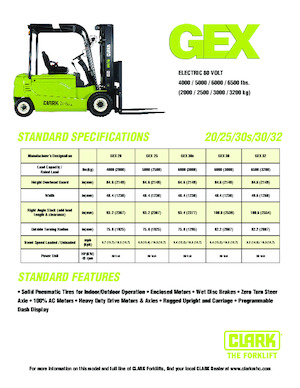 Chariots élevateurs frontaux  electriques Clark GEX 32