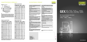 Chariots élevateurs frontaux  electriques Clark GEX30 s