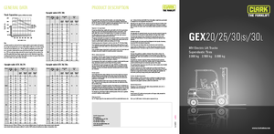 Chariots élevateurs frontaux  electriques Clark GEX30 s