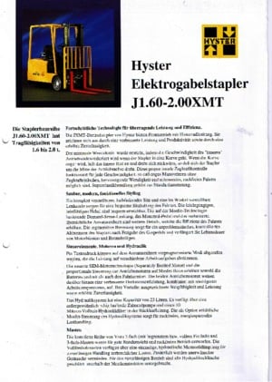 Chariots élevateurs frontaux  electriques Hyster J 1.60 XMT