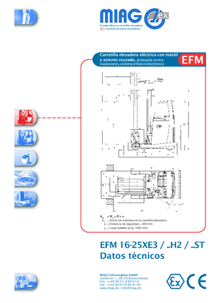 Chariots élévateurs à mât rétractable électriques antidéflagrants Miag EFM 16 XE 3