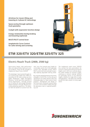 Chariots élévateurs pousseurs électriques Jungheinrich ETV 320 