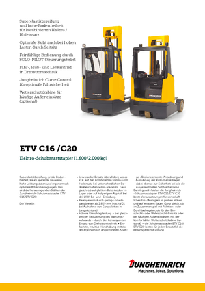 Chariots élévateurs pousseurs électriques Jungheinrich ETV C20