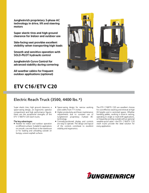 Chariots élévateurs pousseurs électriques Jungheinrich ETV C20