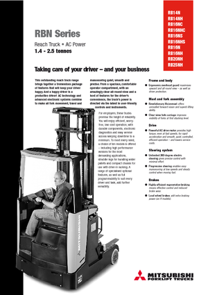 Chariots élévateurs pousseurs électriques Mitsubishi RB 16 NS