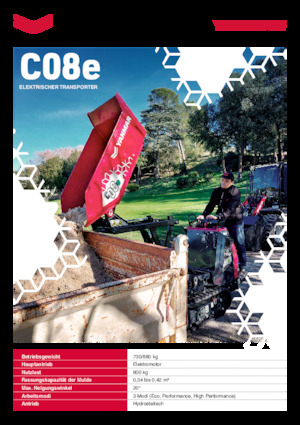 Tombereaux électriques sur chenilles Yanmar C08e