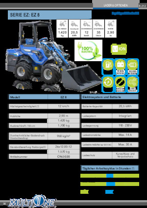 Chargeuses électriques sur pneus Multione EZ 8