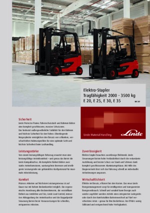 Chariots élevateurs frontaux  electriques Linde E 30 EX L