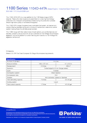 Moteurs Perkins 1104D-44TA
