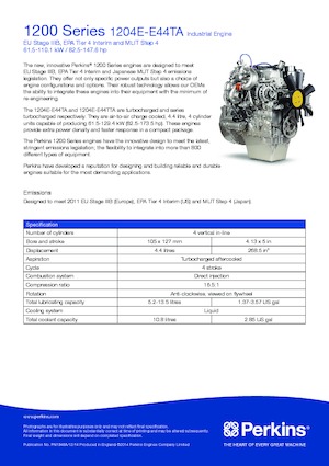 Moteurs Perkins 1204E-E44TA
