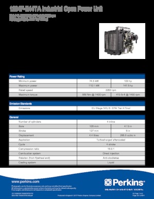 Moteurs Perkins 1204F-E44TA