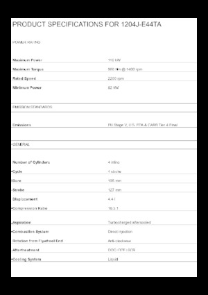 Moteurs Perkins 1204J-E44TA