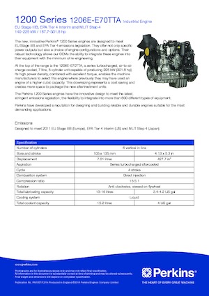 Moteurs Perkins 1206E-E70TTA