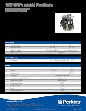 Moteurs Perkins 1206F-E70TA