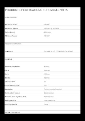 Moteurs Perkins 1206J-E70TTA