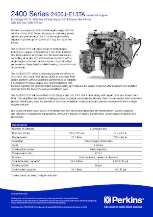 Moteurs Perkins 2406J-E13TA
