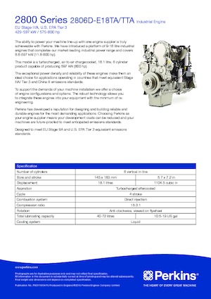 Moteurs Perkins 2806D-E18TA