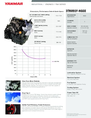 Moteurs Yanmar 3TNV80F-NGGE