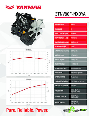 Moteurs Yanmar 3TNV80F-NXDYA
