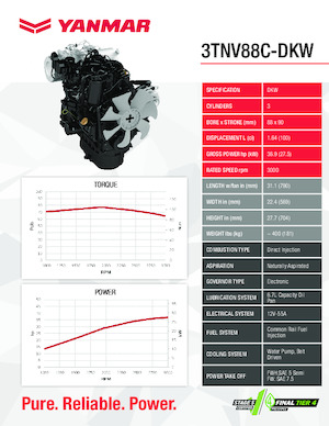Moteurs Yanmar 3TNV88C-DKW
