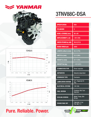 Moteurs Yanmar 3TNV88C-DSA